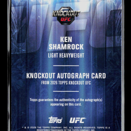 2026 Topps Knockout UFC Ken Shamrock #KOA-KSK Blue 021/299 Auto