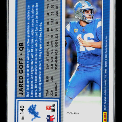 2025 Panini Donruss Optic Jared Goff #149 Stars