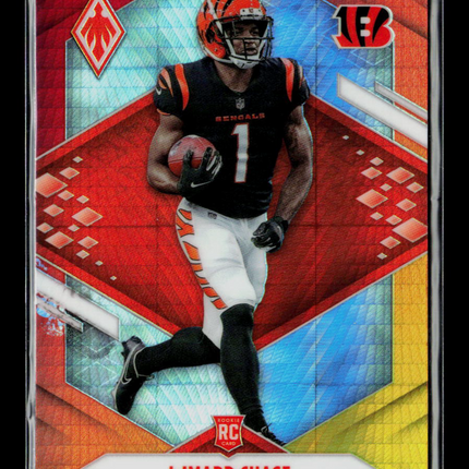 2021 Panini Phoenix Football Ja'Marr Chase #105 RC Red Yellow Hyper