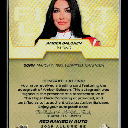 2025 Upper Deck Allure SE Amber Balcaen #144 Red Rainbow Auto Auto