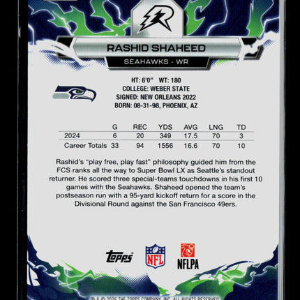 2026 Topps Resurgence Rashid Shaheed #92 Gold 22/50