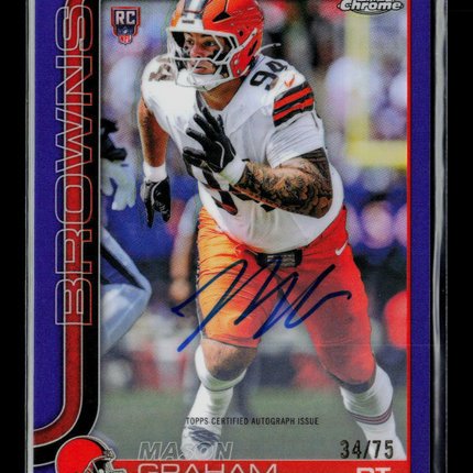 2025 Topps Chrome Mason Graham #RA-MGR Purple RC 34/75 Auto
