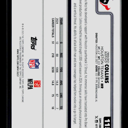 2025 Topps Chrome Nico Collins #115 Gold Leather 40/50