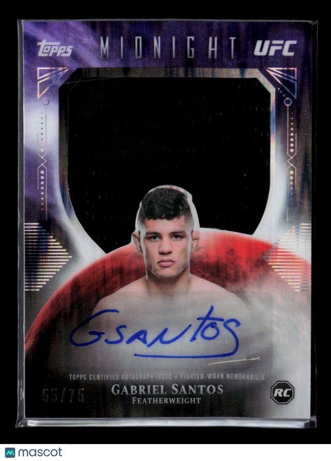 2026 Topps Midnight UFC Gabriel Santos #RRA-GS Rookie RC 55/75 Relic Auto