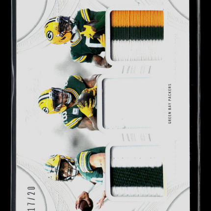2025 Panini Flawless Josh Jacobs Matthew Golden Jordan Love #TP-GB Patch /20