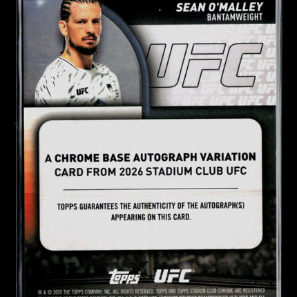 2026 Topps Stadium Club Chrome UFC Sean O'Malley #CAV-SOM Refractor 58/99 Auto