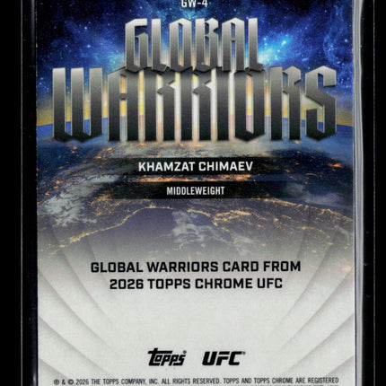 2026 Topps Chrome UFC Khamzat Chimaev #GW-4 Aqua 171/199