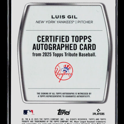 2025 Topps Tribute Luis Gil #TA-GIL 115/199 Auto