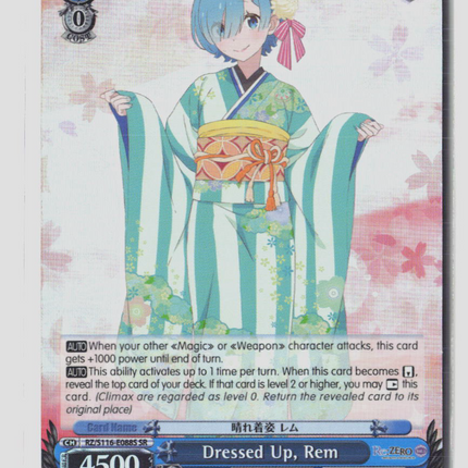 Weiss Schwarz Dressed Up, Rem (SR) Re:ZERO Vol.3 RZ/S116-E088S Normal