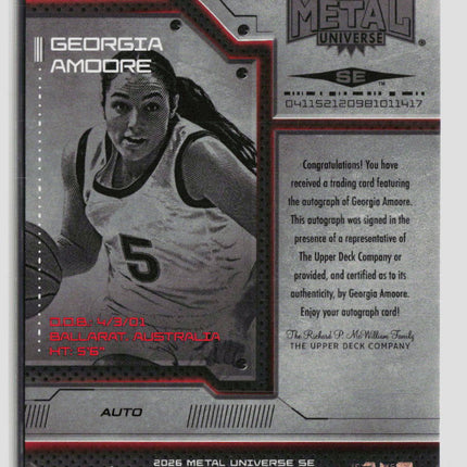 2026 Skybox Metal Universe SE Georgia Amoore #83 Auto Auto