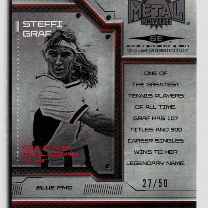 2026 Upper Deck SkyBox Metal Universe  SE Steffi Graf #91 Blue PMG 27/50