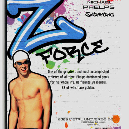 2026 Upper Deck SkyBox Metal Universe Champions Z-Force Michael Phelps #Z-11