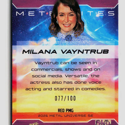 2026 SkyBox Metal Universe Champions Milana Vayntrub 077/100 #164
