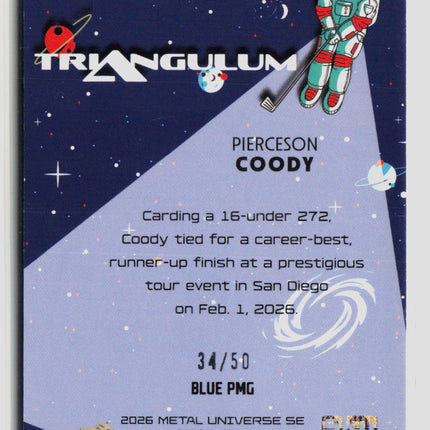 2026 SkyBox Metal Universe SE Pierceson Coody #187 PMG Blue 34/50