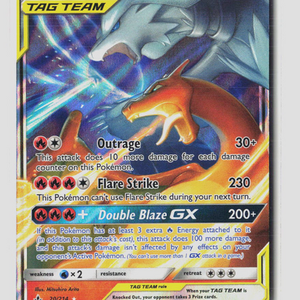 Pokemon 2019 Unbroken Bonds Reshiram & Charizard GX #20/214