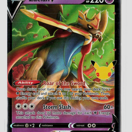 Pokemon 2021 Celebrations Zacian V RR #16/25