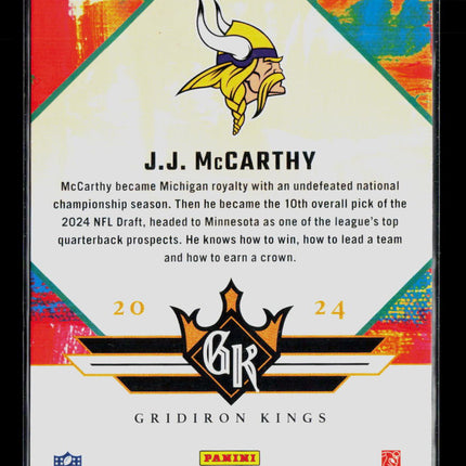 2024 Panini Donruss J.J. McCarthy #5 Rookie Insert