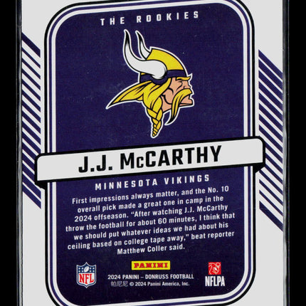 2024 Panini Donruss Football J.J. McCarthy #TR-1