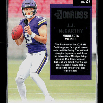 2024 Panini Donruss J.J. McCarthy #27