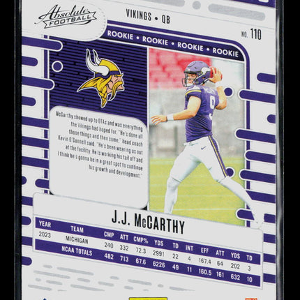 2024 Panini Absolute Football J.J. McCarthy #110 RC