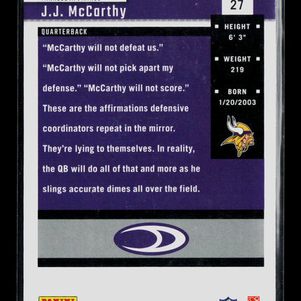 2024 Panini Donruss Football J.J. McCarthy #27