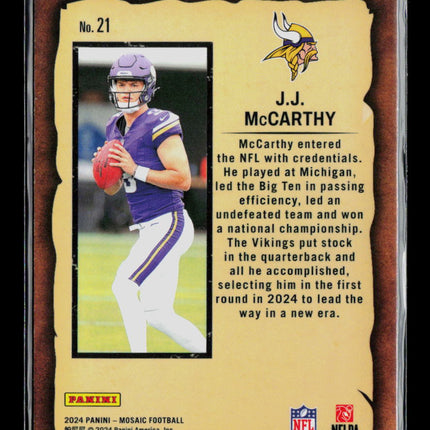 2024 Panini Mosaic J.J. McCarthy #21 RC