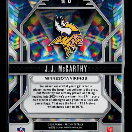 2024 Panini Prizm J.J. McCarthy #8 RC