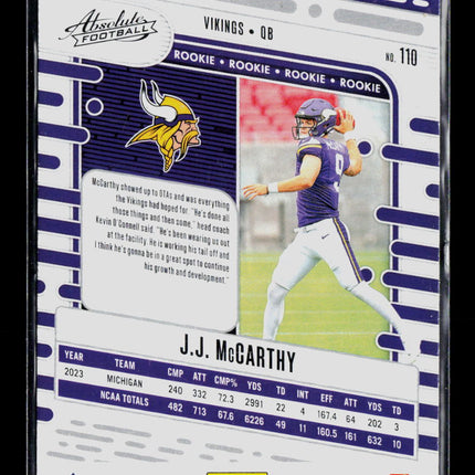 2024 Panini Absolute Football J.J. McCarthy #110 RC