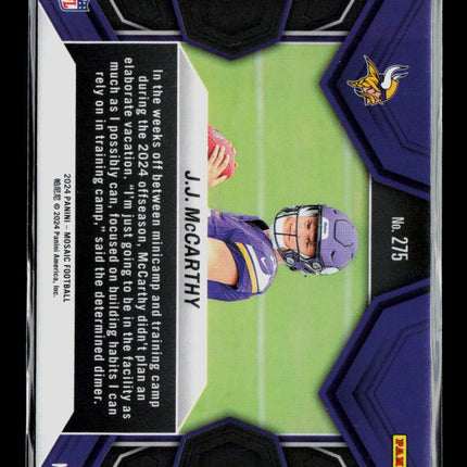 2024 Panini Mosaic Football J.J. McCarthy #275 RC