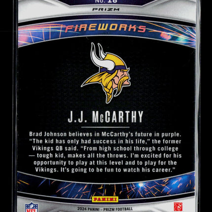 2024 Panini Prizm Football J.J. McCarthy #18 Green RC