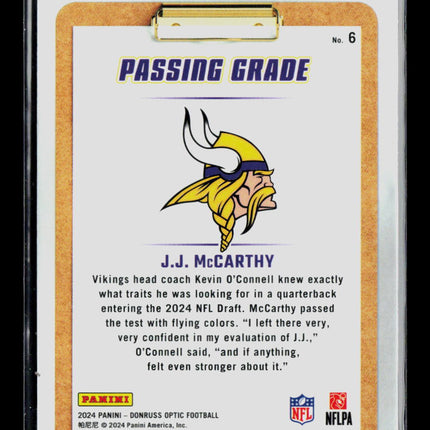 2024 Panini Donruss Optic Football J.J. McCarthy #6 RC