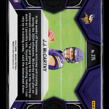 2024 Panini Mosaic Football J.J. McCarthy #275 RC