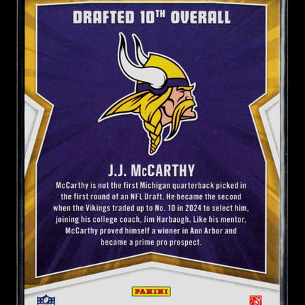 2024 Panini Rookies & Stars J.J. McCarthy #DC-JMY RC