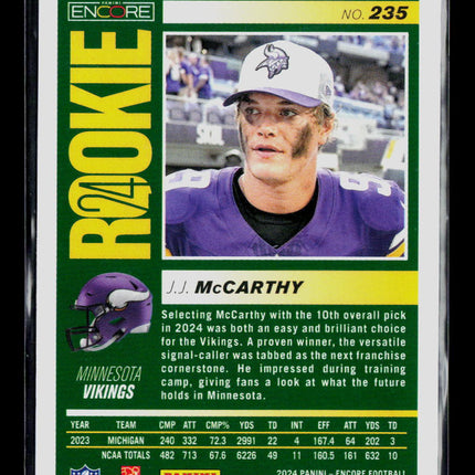 2025 Panini Encore Football J.J. McCarthy #235 RC