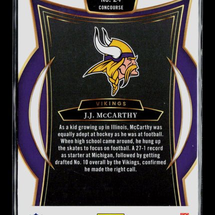 2025 Panini Select Football J.J. McCarthy #24 RC