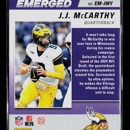 2024 Panini Score Football Emerged J.J. McCarthy #EM-JMY RC