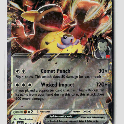 Pokemon 2026 Mega Evolution Ascended Heroes Team Rocket's Kangaskhan EX #162/217