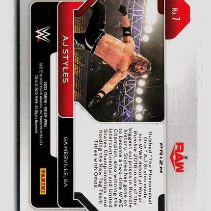 2022 Panini Prizm WWE AJ Styles #7