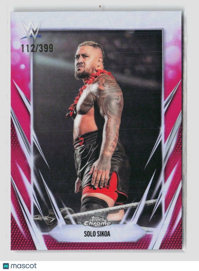 2026 Topps Chrome WWE Solo Sikoa #63 Magenta Refractor 112/399