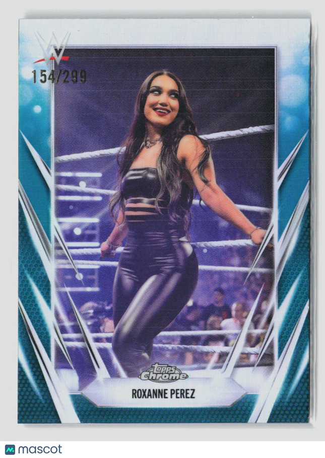 2026 Topps Chrome WWE Roxanne Perez #65 Teal Refractor 154/299