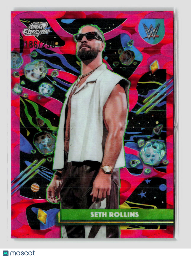 2026 Topps Chrome WWE Seth Rollins #90 Pink Refractor 186/200