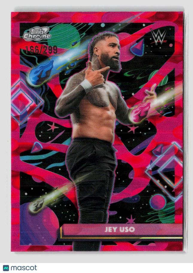 2026 Topps Chrome WWE Jey Uso #2 Pink Lava 166/299
