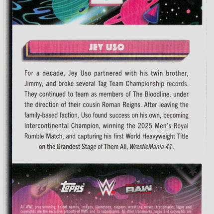 2026 Topps Chrome WWE Jey Uso #2 Pink Lava 166/299