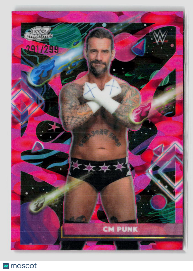 2026 Topps Chrome WWE CM Punk #30 Magenta Refractor 291/299