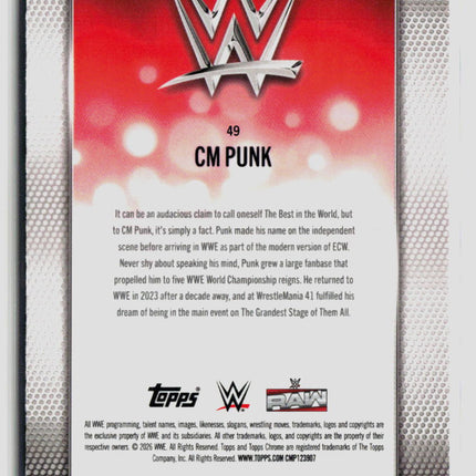 2026 Topps Chrome WWE CM Punk #49 Teal 096/299