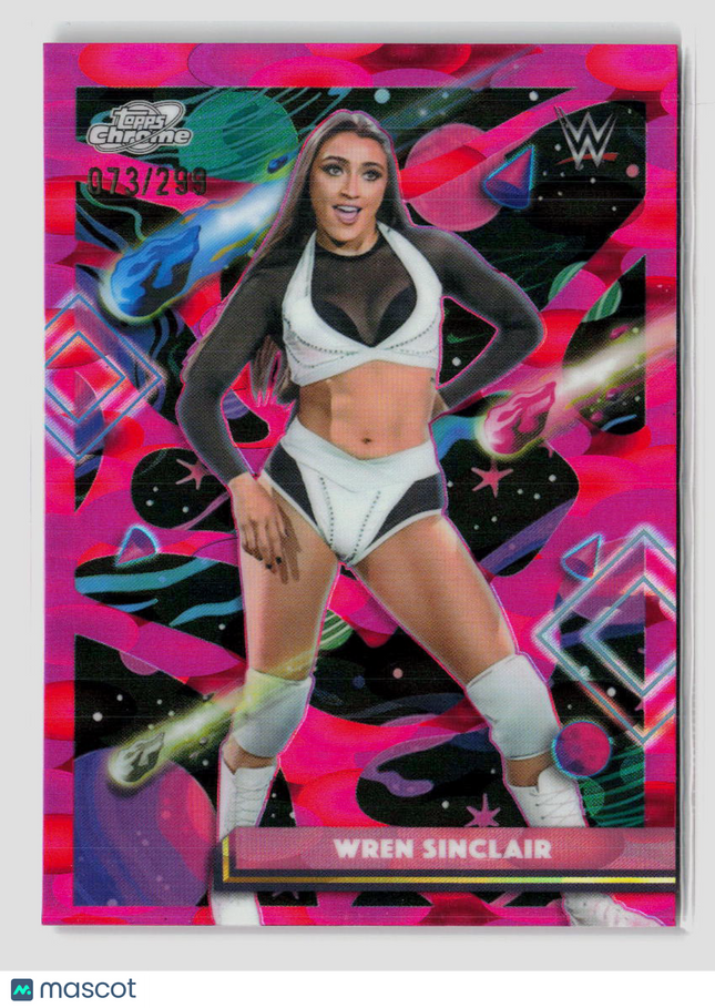 2026 Topps Chrome WWE Wren Sinclair #161 Pink Lava 073/299