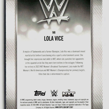 2026 Topps Chrome WWE Lola Vice #98 Teal Refractor