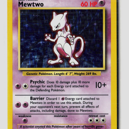 Pokemon 1999 Base Set Mewtwo #10/102