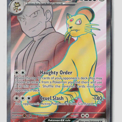Pokemon 2025 Destined Rivals Team Rocket's Persian EX UR FA #219/182