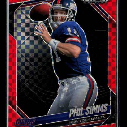 2026 Panini Prizm Black Phil Simms #103 Red Checker 74/75